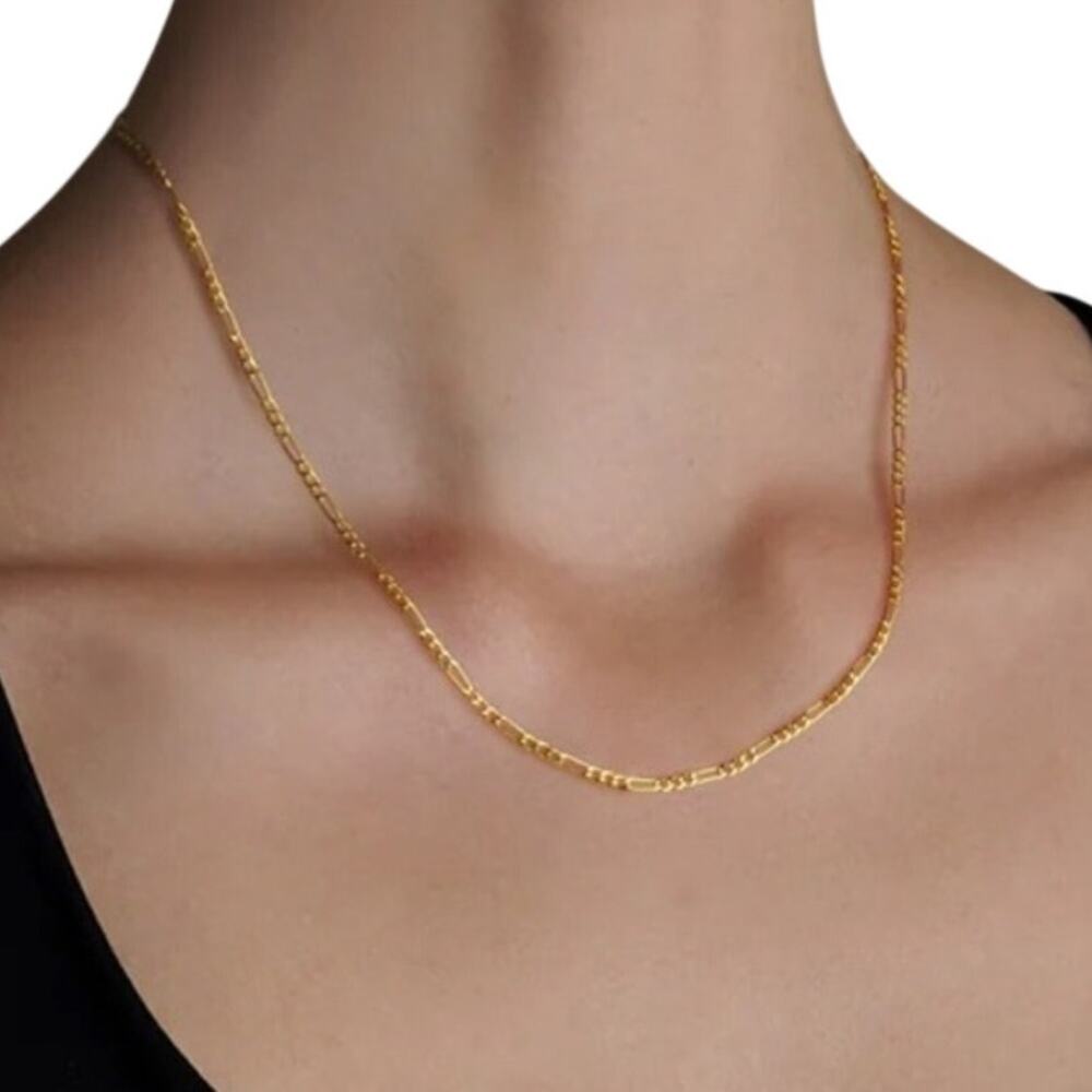 Monet Gold Tone Figaro Necklace